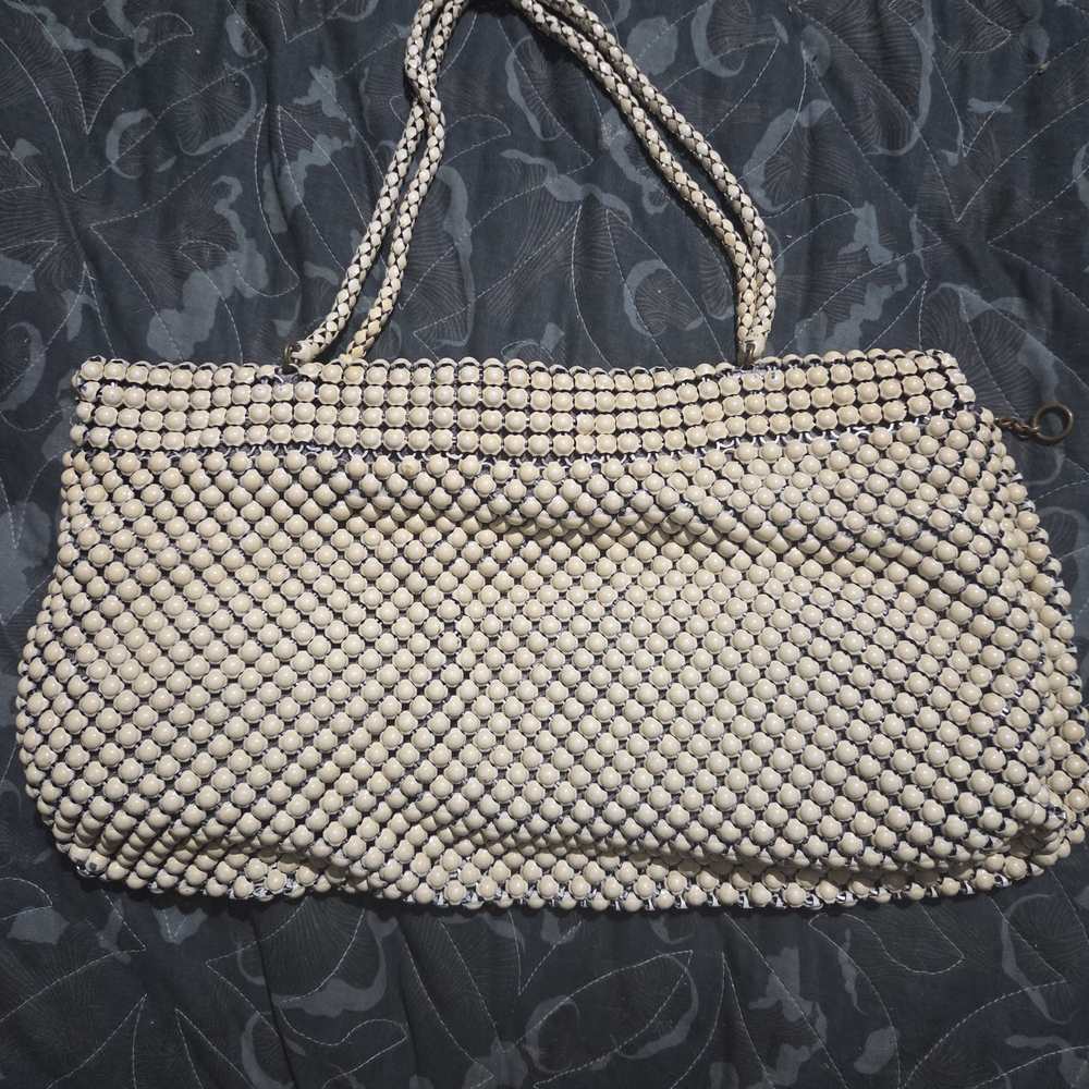 Elegant Cream Beaded Women's Bag